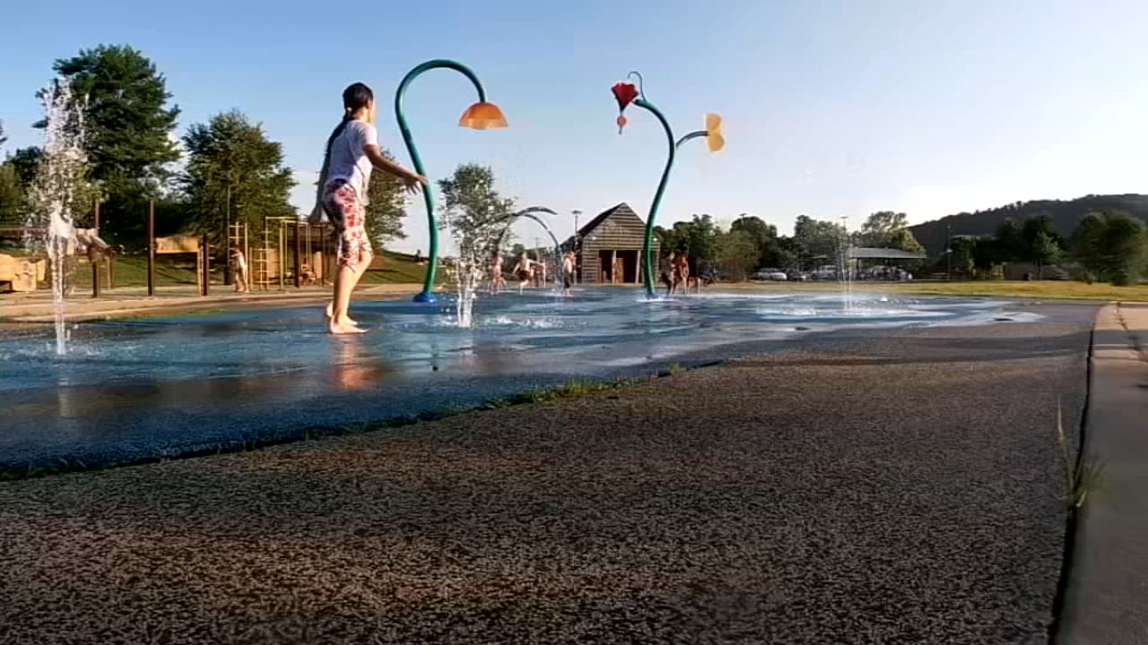 Kids at splash park